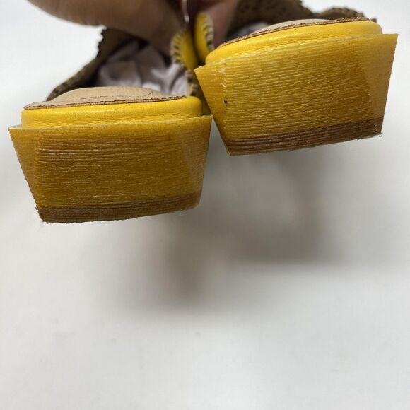 Spring Step L'Artiste Mules Shoes Womens Size 35 Yellow Leather Cutout Floral - Picture 11 of 13